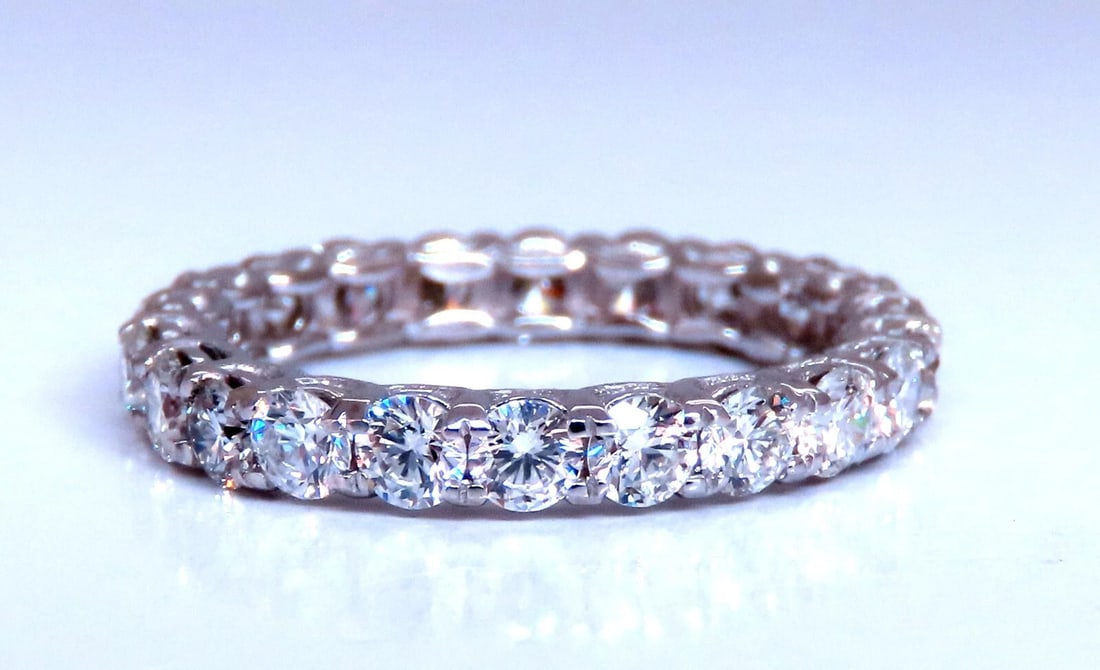 1.80ct Natural Round Diamonds Eternity Ring Sharing Prong G/Vs 14kt gold - 2