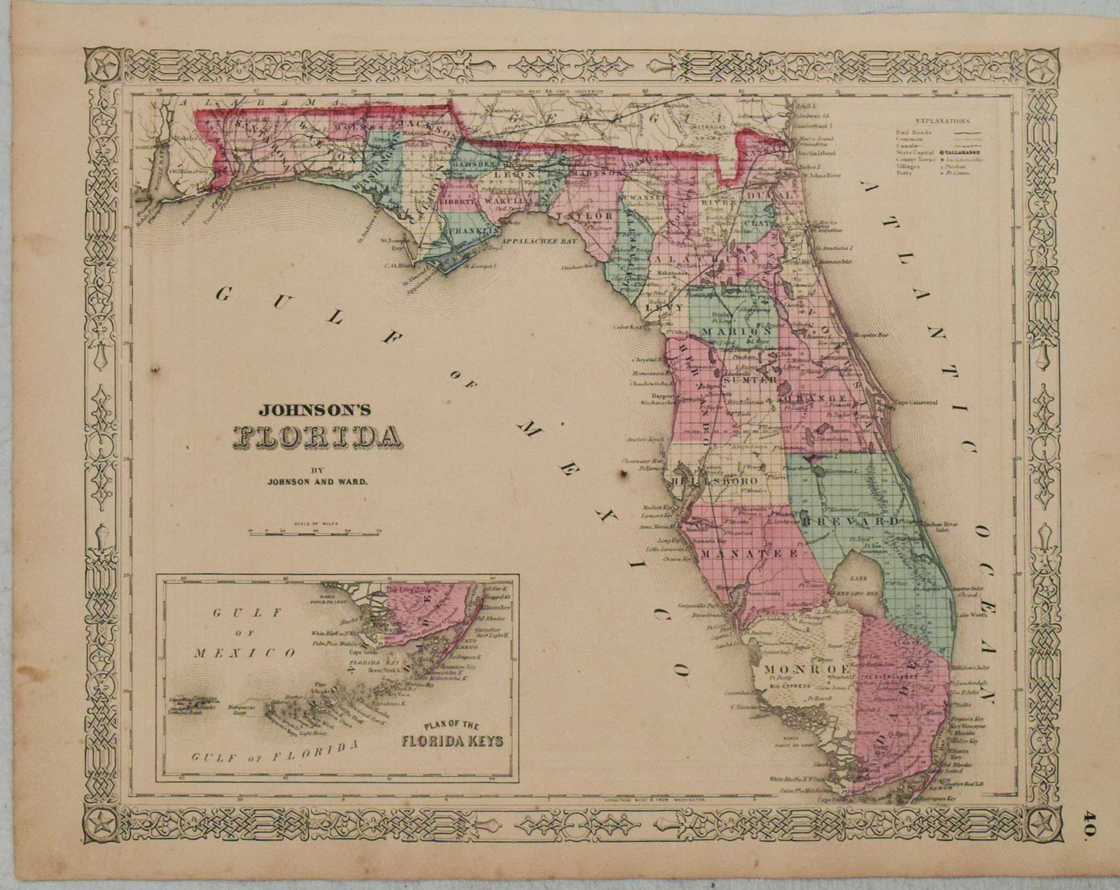 1863 Johnson Map of Florida -- Johnson's Florida (1 of 1)