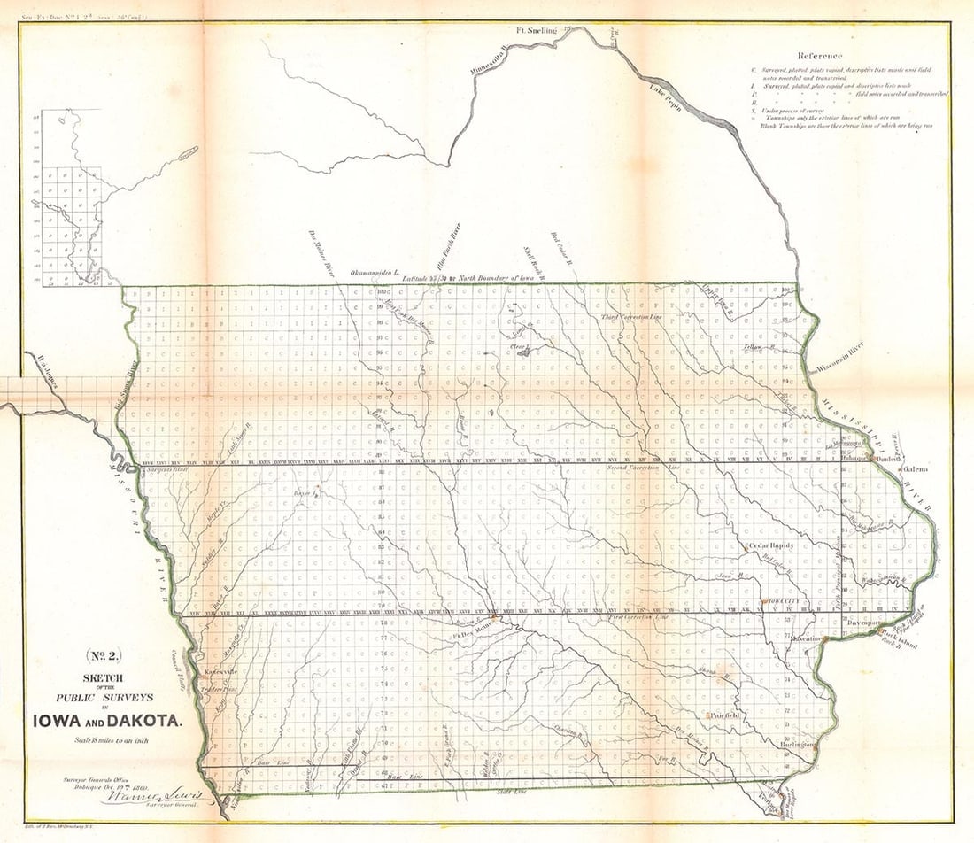 (No.2.) Sketch of the Public Surveys in Iowa and Dakota... (1 of 1)