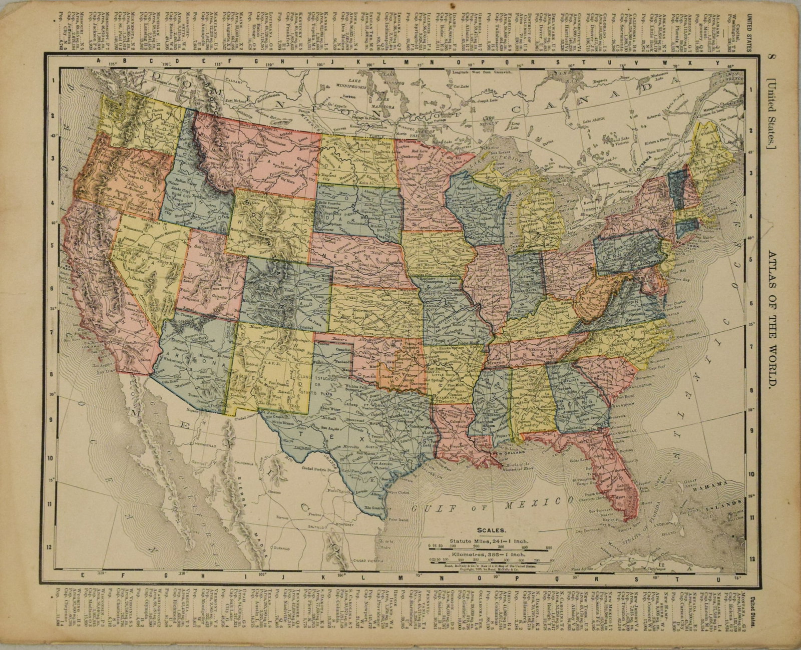 1898 Rand McNally Map of the United States -- United States: Title:1898 Rand McNally Map of the United States -- United States,li>Cartographer:Rand McNally Year/Place:1898, Chicago Map Dimension (in.):9.2 X 12.4 in. Description:This is a quite detailed politica