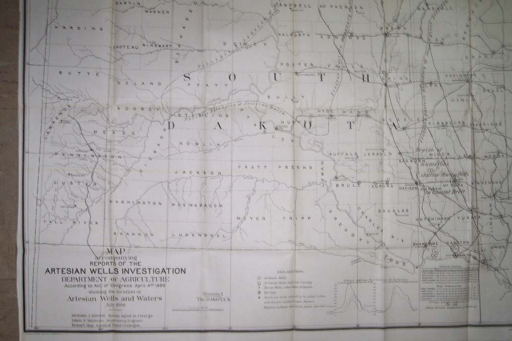 Map Accompanying Reports of the Artesian Wells Investigation [in North and South Dakota] - 2