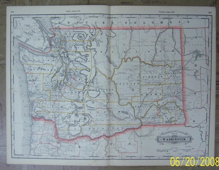 Railroad and County Map of Washington. (1 of 1)