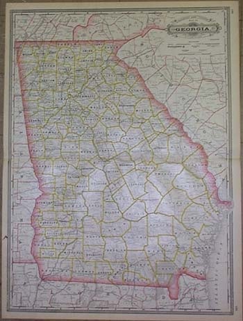 Railroad and County Map of Georgia. (1 of 2)