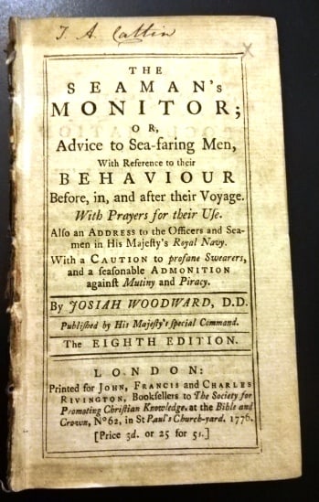 1776 The Seaman's Monitor Advice to Sea-faring Men: Title: 1776 The Seaman's Monitor Advice to Sea-faring Men Description: “The Seaman’s Monitor or Advice to Sea-faring Men with Reference to their Behavior before, in, and after their Voyage