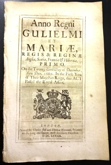 1689 Act William and Mary Mutiny and Desertion (1 of 3)
