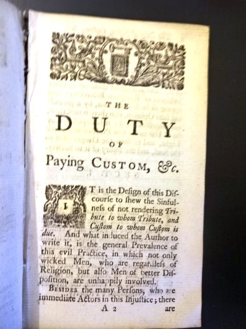 1750 The Duty of Paying Custom Sinfulness - 2