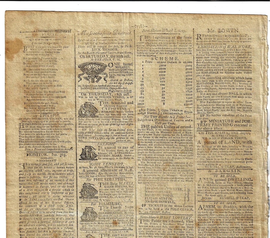 1791 Boston Newspaper Supreme Court France - 3