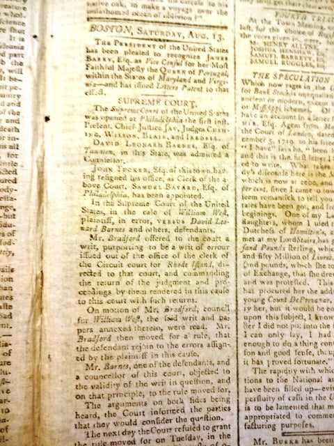 1791 Boston Newspaper Supreme Court France - 4