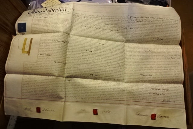1860 Large English Deed with Survey Somerset Seals (1 of 4)