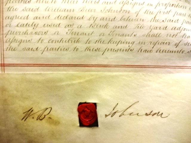 1860 Large English Deed with Survey Somerset Seals - 3
