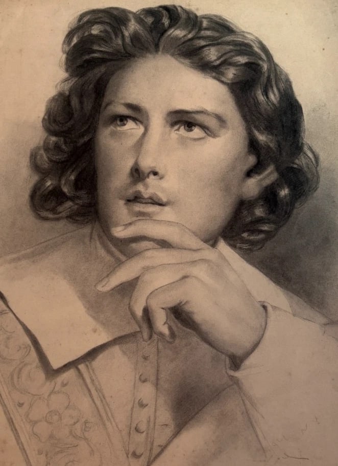 19th century Man Portrait Charcoal Drawing Antique Original: Title: 19th century Man Portrait Charcoal Drawing Antique Original Description: Pencil on paper 55,5 x 30 cm / 21.85 x 11.81 inches stains, tears holes We accept payment via Paypal, credit or debit ca