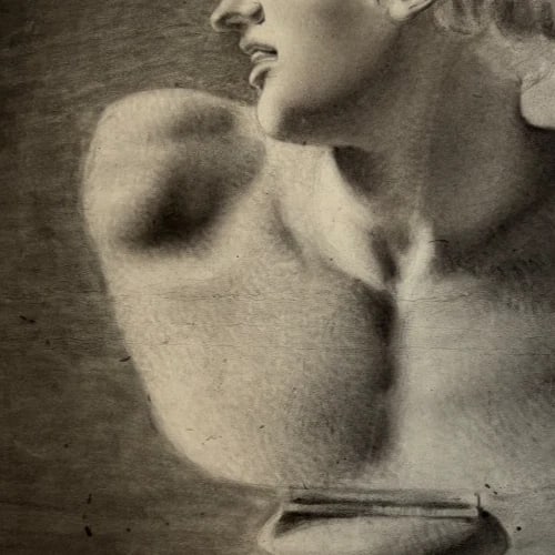 19th century Portrait Man Sculpture Drawing Antique Original - 5