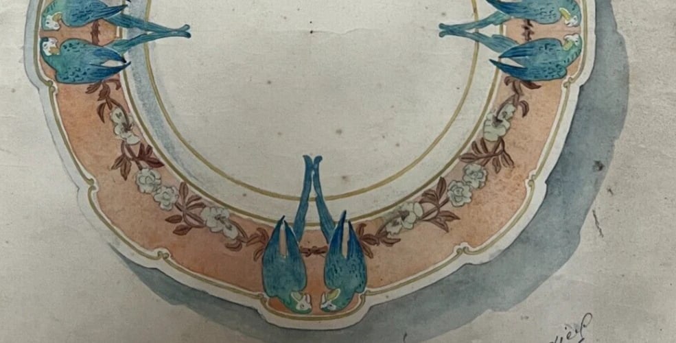 Antique Architecture Original Drawing Architecture, Plate, Perrots signed - 7