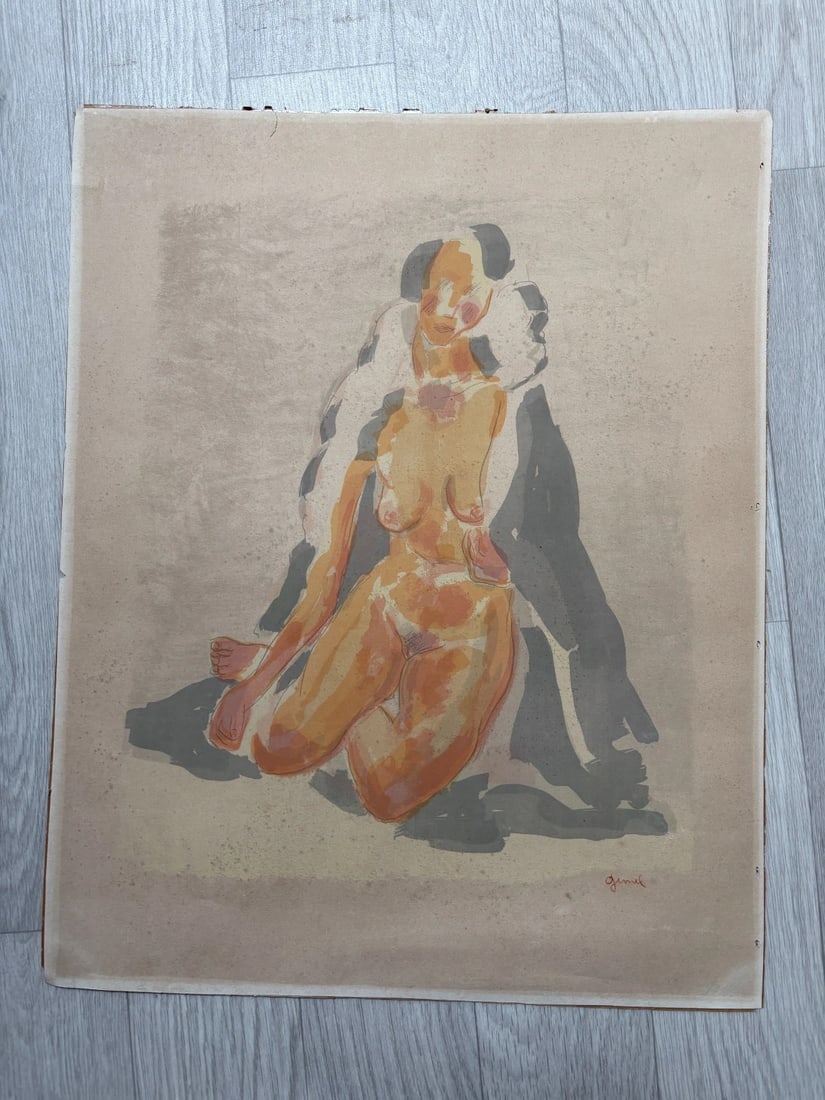 Georges GIMEL (1898-1962) Woman Figure Portrait Antique Original Print - 5