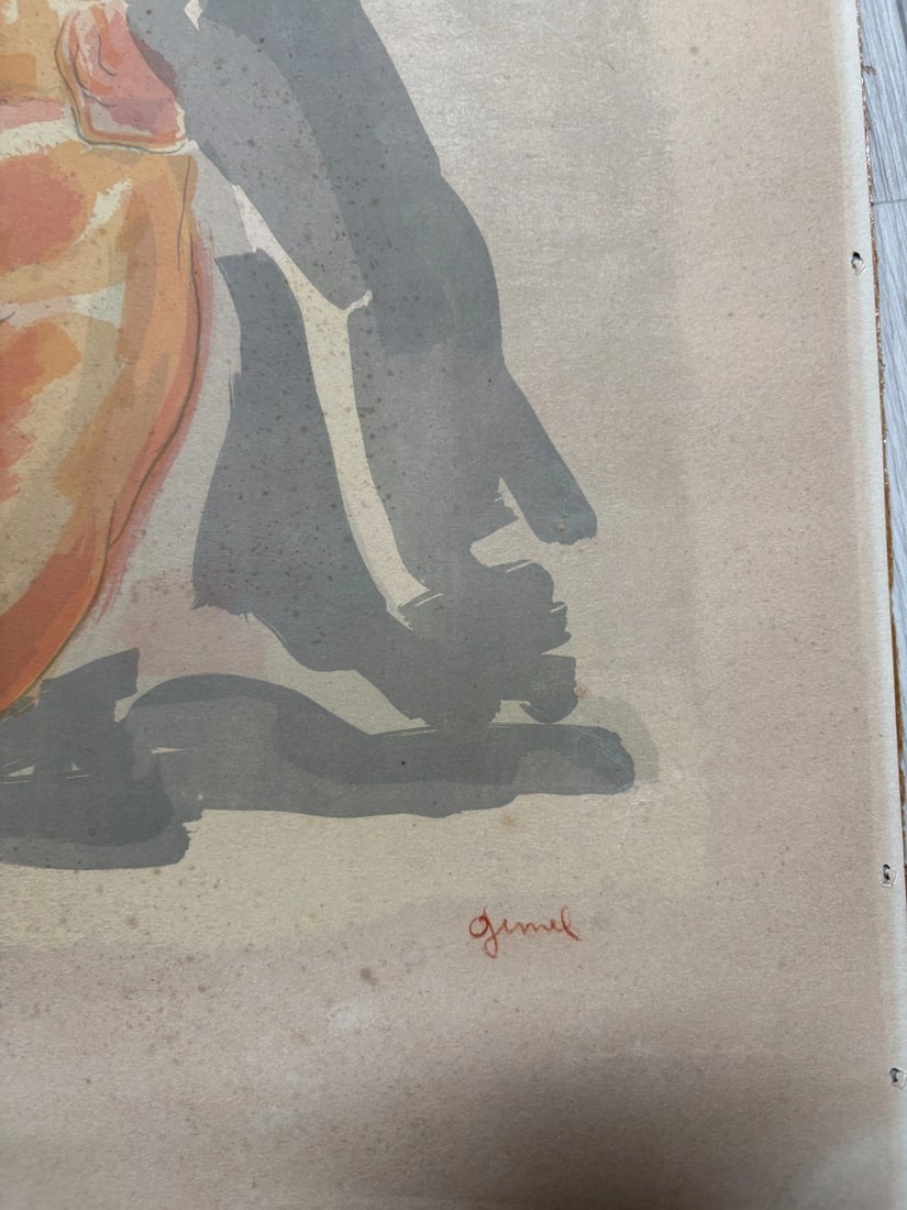 Georges GIMEL (1898-1962) Woman Figure Portrait Antique Original Print - 7