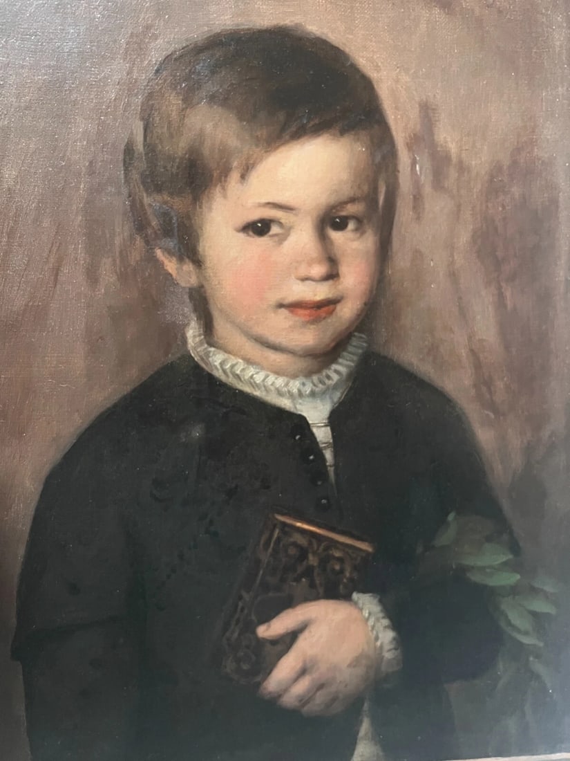 Antique Original Painting 19th century, Portrait, Child, Boy, Religion: Title: Antique Original Painting 19th century, Portrait, Child, Boy, Religion Description: Oil on canvas 41 x 33 cm has been religned We accept payment via Paypal, credit or debit card, UK and euro ba