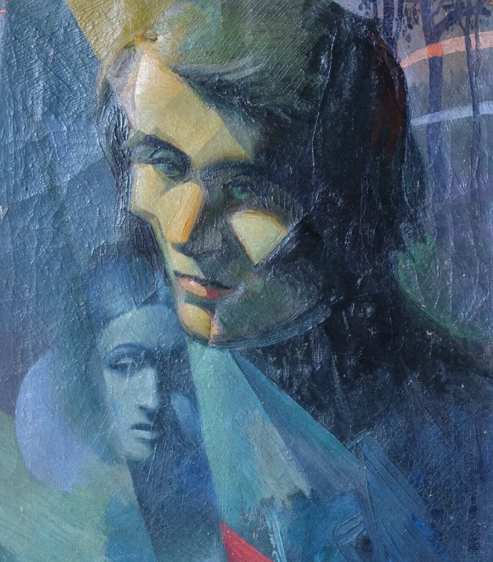 Antique Oil on canvas Painting Women Portrait Cubist Abstract signed: Title: Antique Oil on canvas Painting Women Portrait Cubist Abstract signed Description: Oil on canvas 41 x 33 cm hole, old restauration We accept payment via Paypal, credit or debit card, UK and euro
