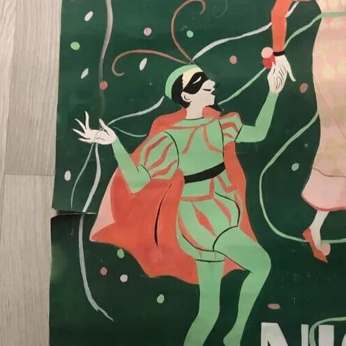 Vintage Gouache Antique Drawing Poster Project Carnaval de Nice, Festival - 5