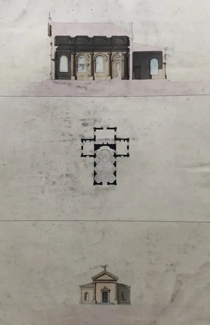 Antique Original Old Architecture 19th century Drawing Buildings and Plans (1 of 8)