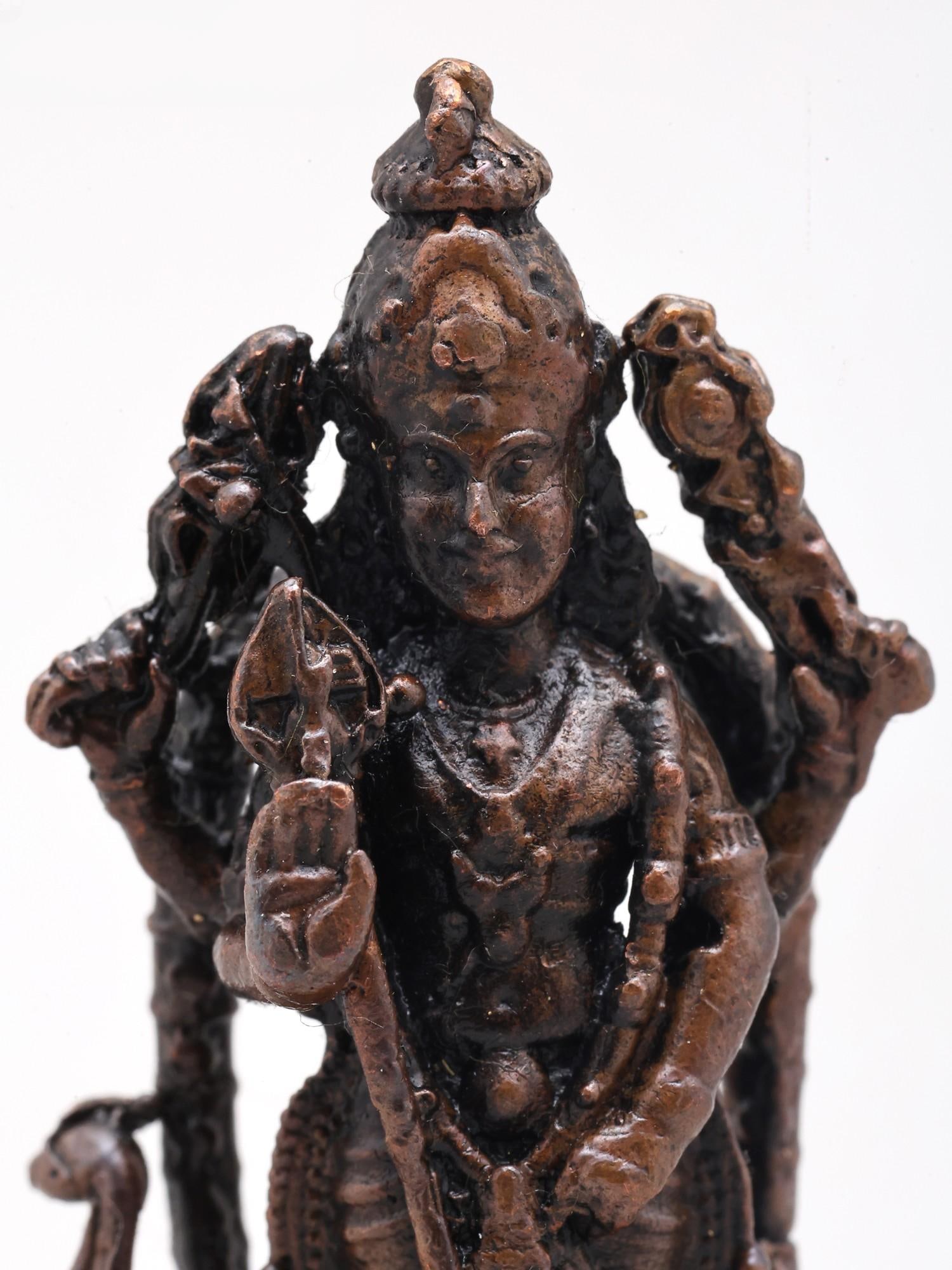 2" Small Standing Lord Murugan (Karttikeya) | Copper Statue - 2