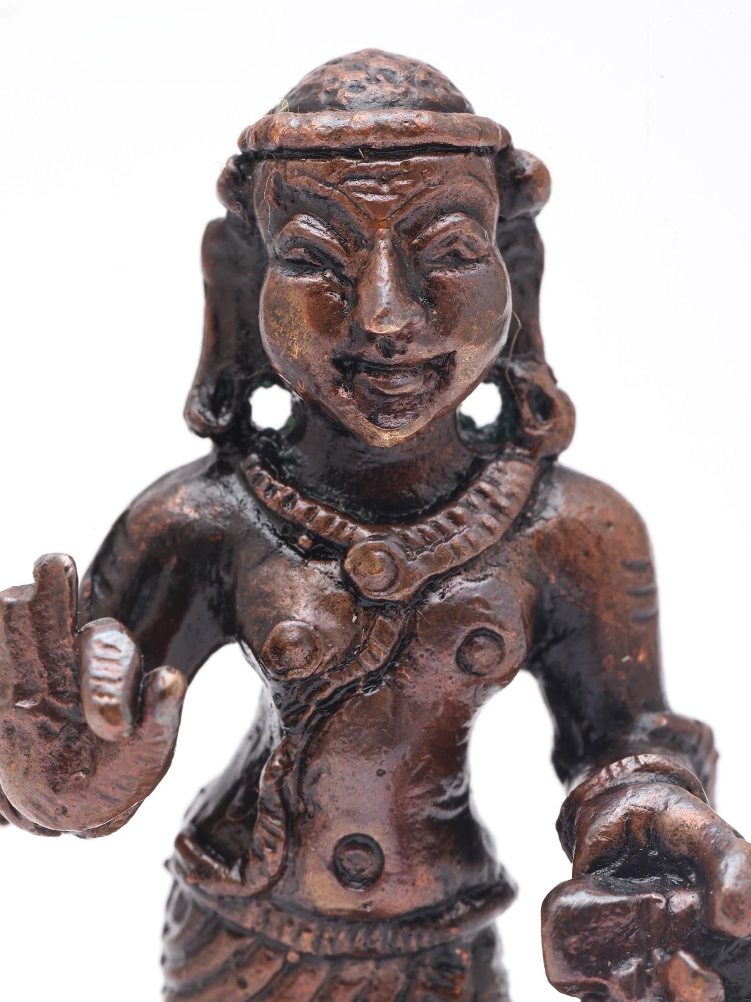 3" Small Saint Manikkavacakar - Tamil Saiva Saint and Bhakti Movement Leader | Copper Statue | Made - 2