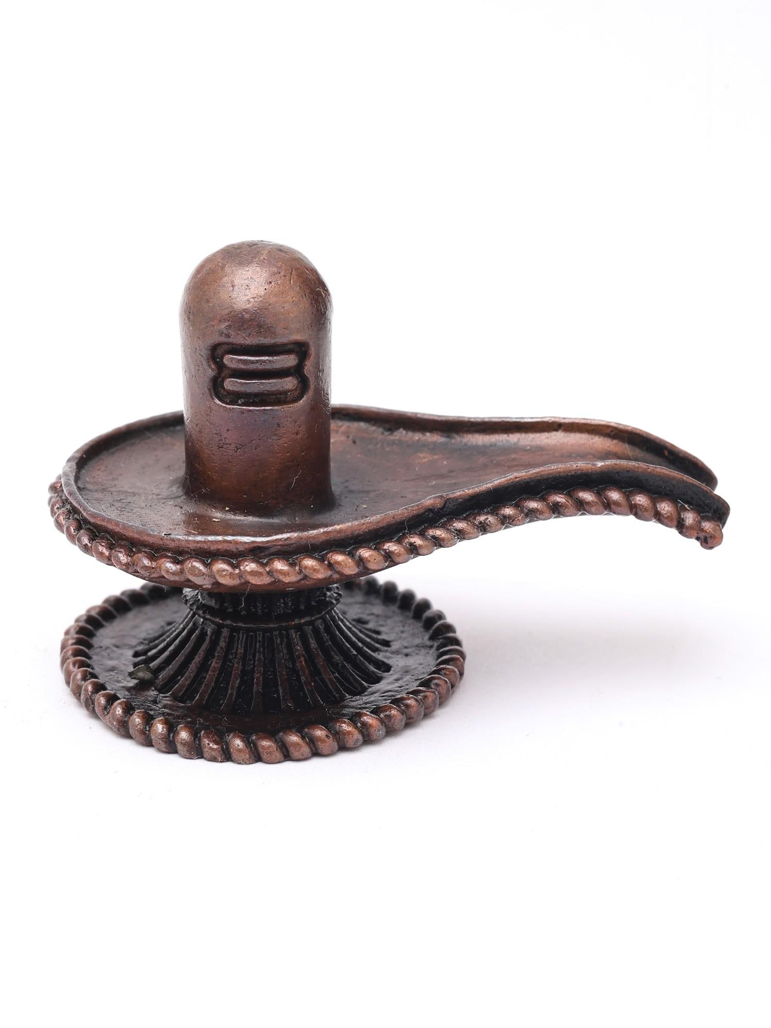 2" Small Shiva Lingam with Sacred Base | Handmade | Copper Statue: Description: 2" Small Shiva Lingam with Sacred Base | Handmade | Copper Statue