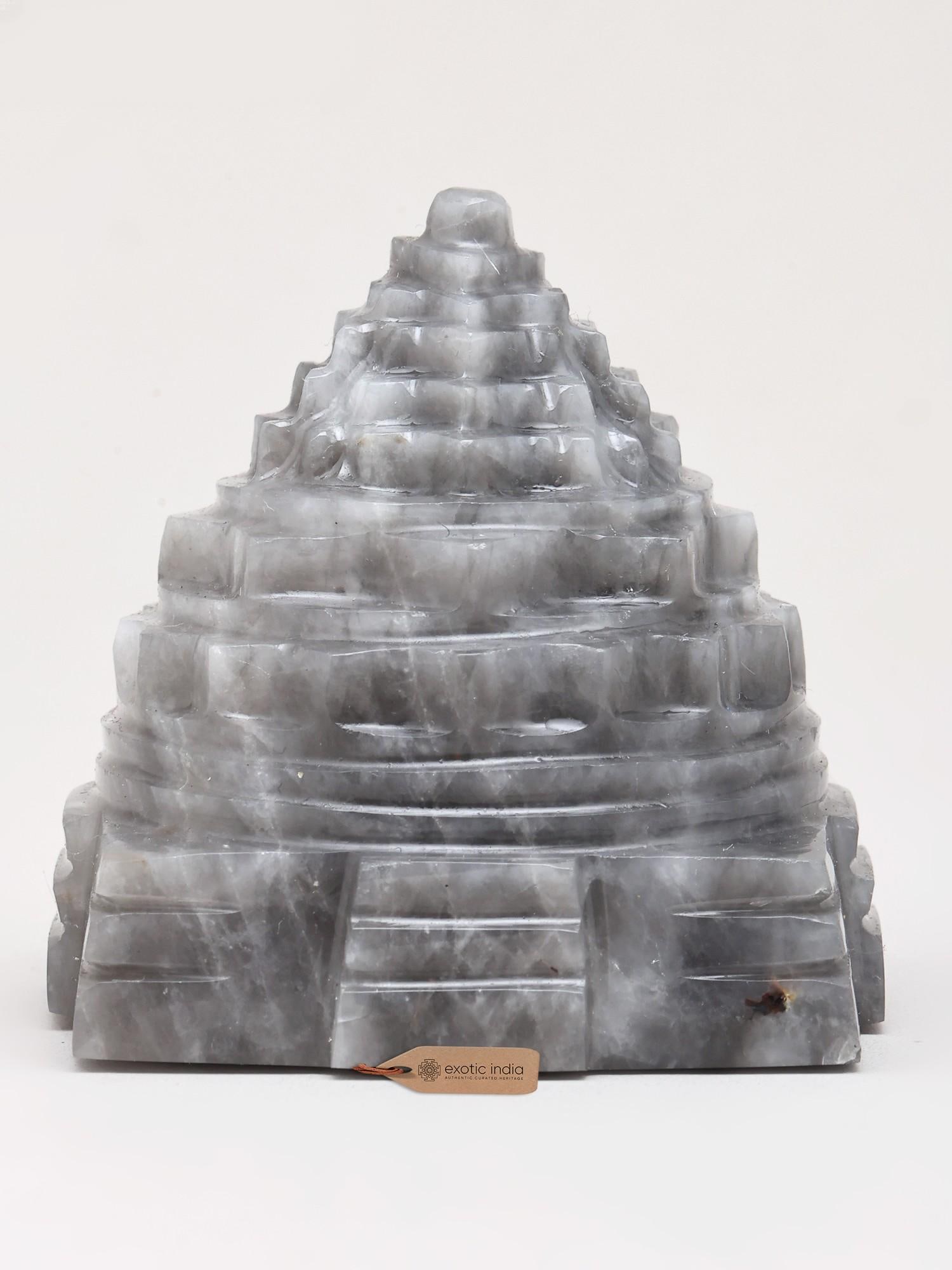 2" Small Shri Yantra Meru - Sacred Vastu and Pooja Idol | Grey Moon Gemstone: Description: 2" Small Shri Yantra Meru - Sacred Vastu and Pooja Idol | Grey Moon Gemstone