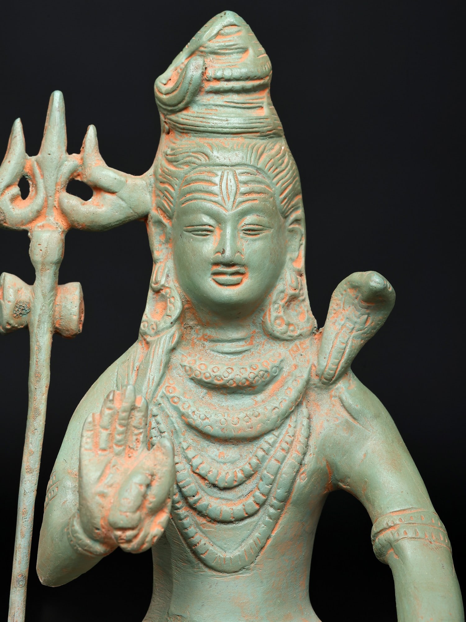 7" Meditative Lord Shiva in Blessing Gesture | Brass Statue | Made in India - 2