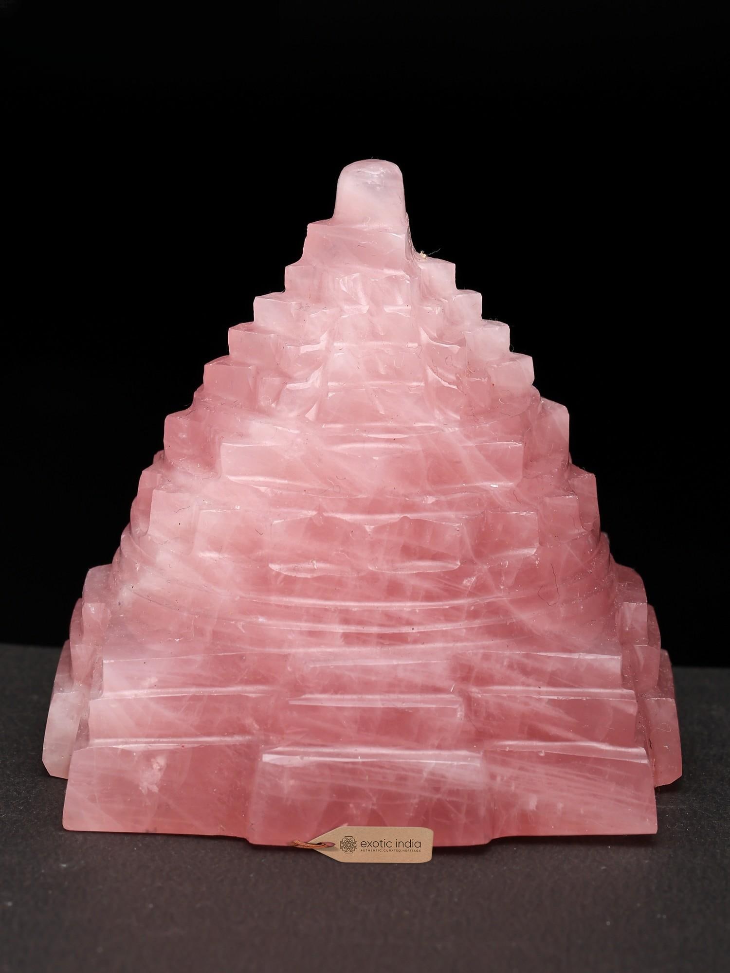 2" Small Shri Yantra for Wealth and Positivity | Rose Quartz Gemstone: Description: 2" Small Shri Yantra for Wealth and Positivity | Rose Quartz Gemstone