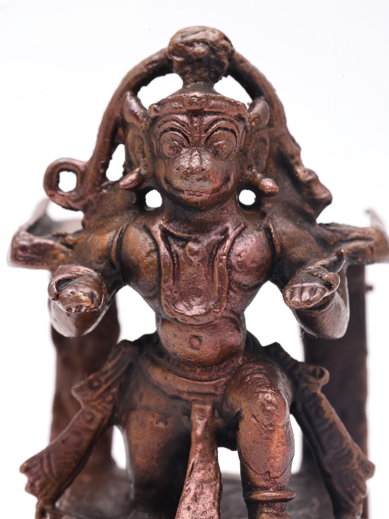 2" Small Lord Hanuman | Copper Statue - 2