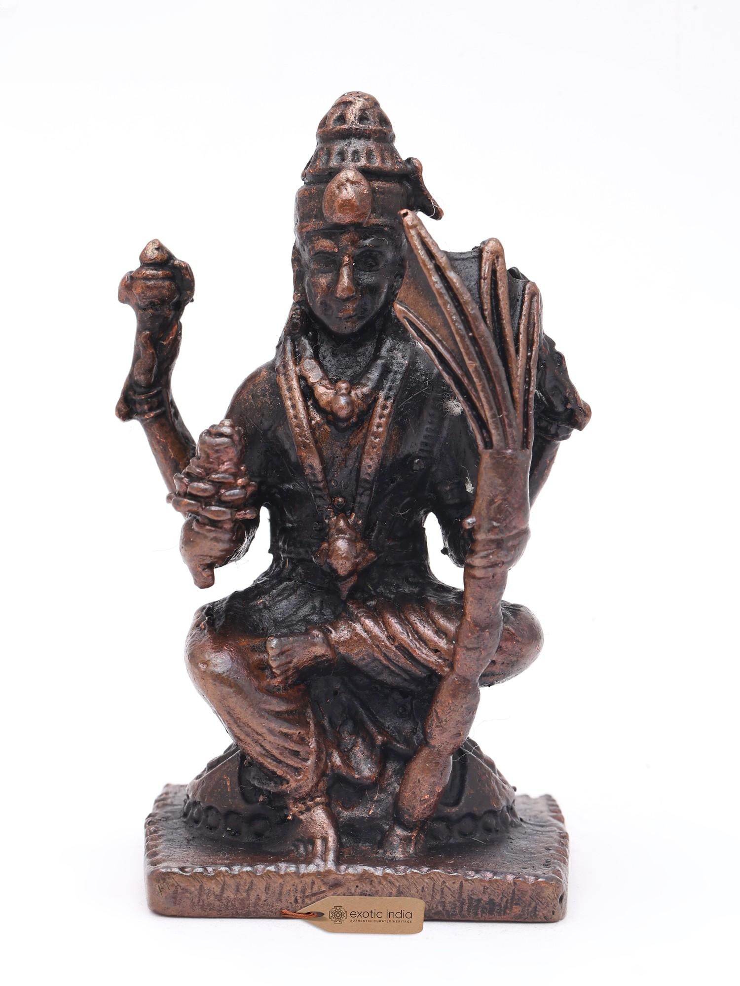 2" Small Goddess Rajarajeshvari | Copper Statue: Description: 2" Small Goddess Rajarajeshvari | Copper Statue