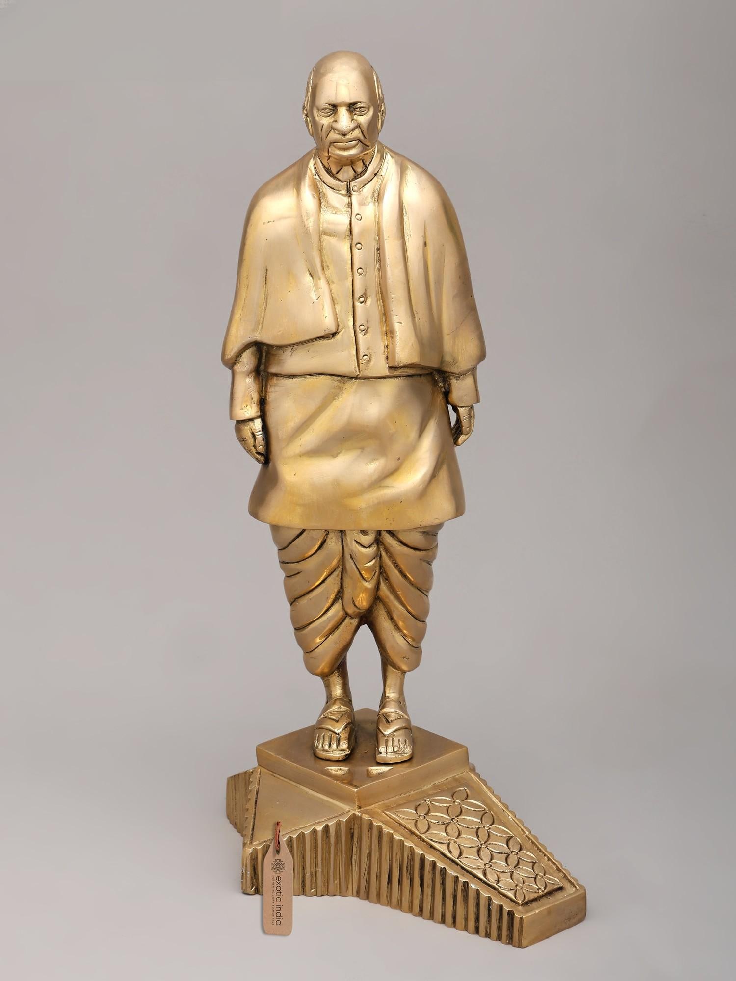 14" Sardar Vallabhbhai Patel (Statue of Unity) | Brass Sculpture | Made in India: Description: 14" Sardar Vallabhbhai Patel (Statue of Unity) | Brass Sculpture | Made in India