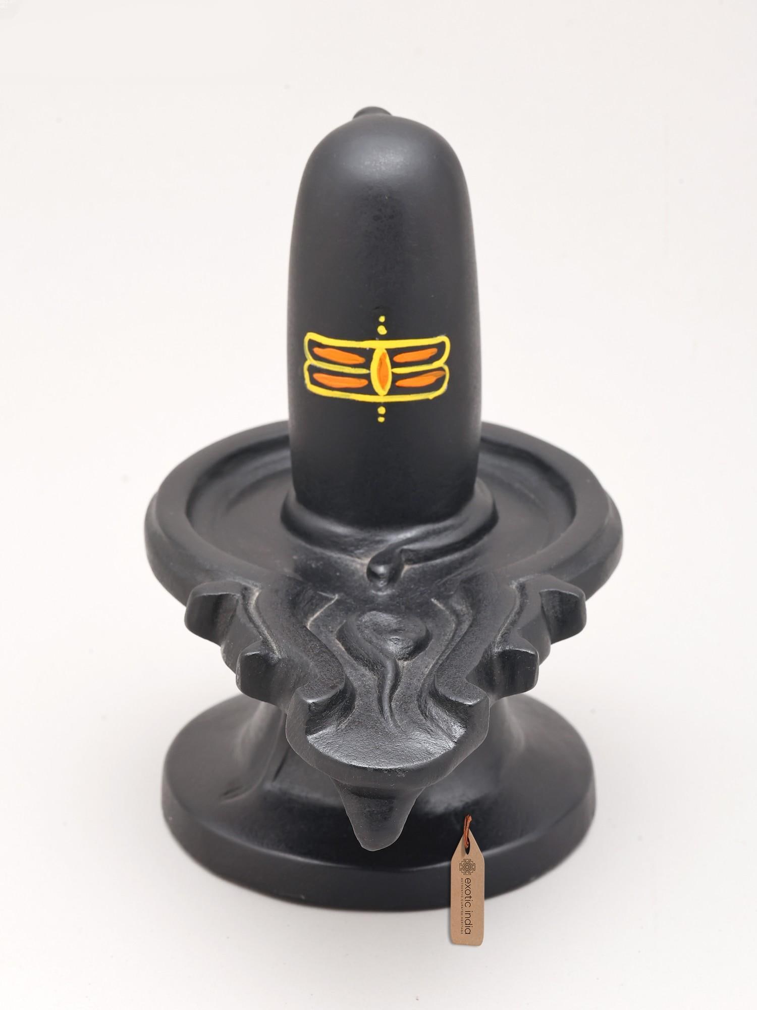 6" Small Black Marble Shivalingam (1 of 2)