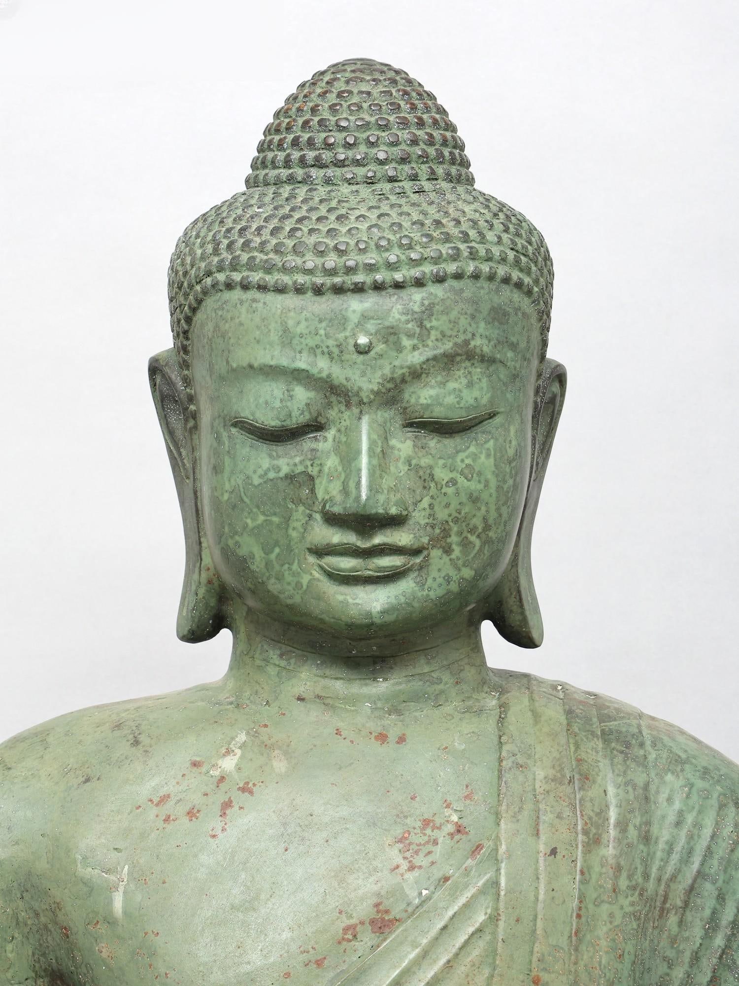 29" Lord Buddha in Teaching Mudra | Brass Statue - 2