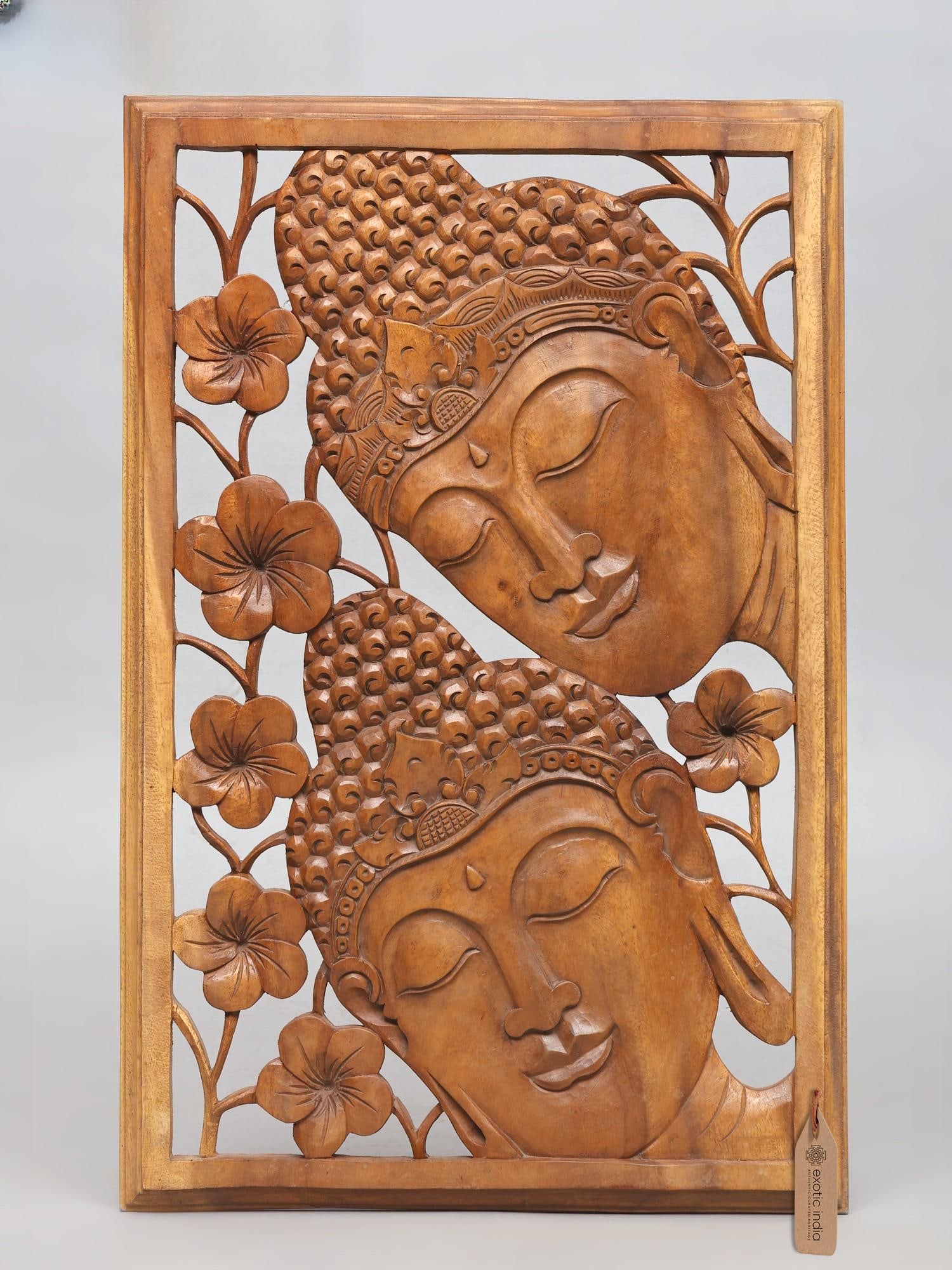 24" Lord Buddha Wall Hanging Frame | Wood Carving (1 of 2)