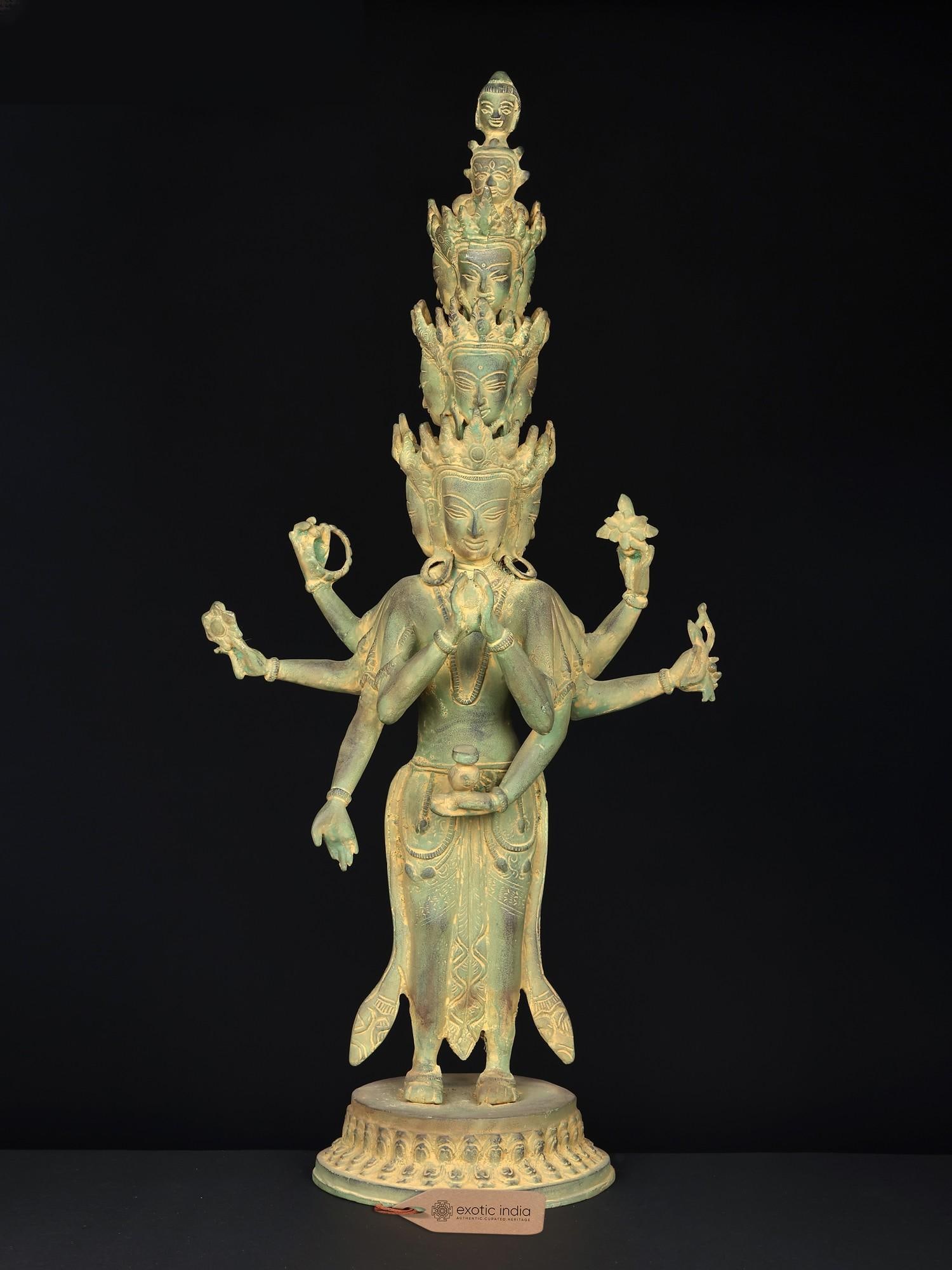 24" Eleven Headed Avalokiteshvara | Brass Statue (1 of 2)
