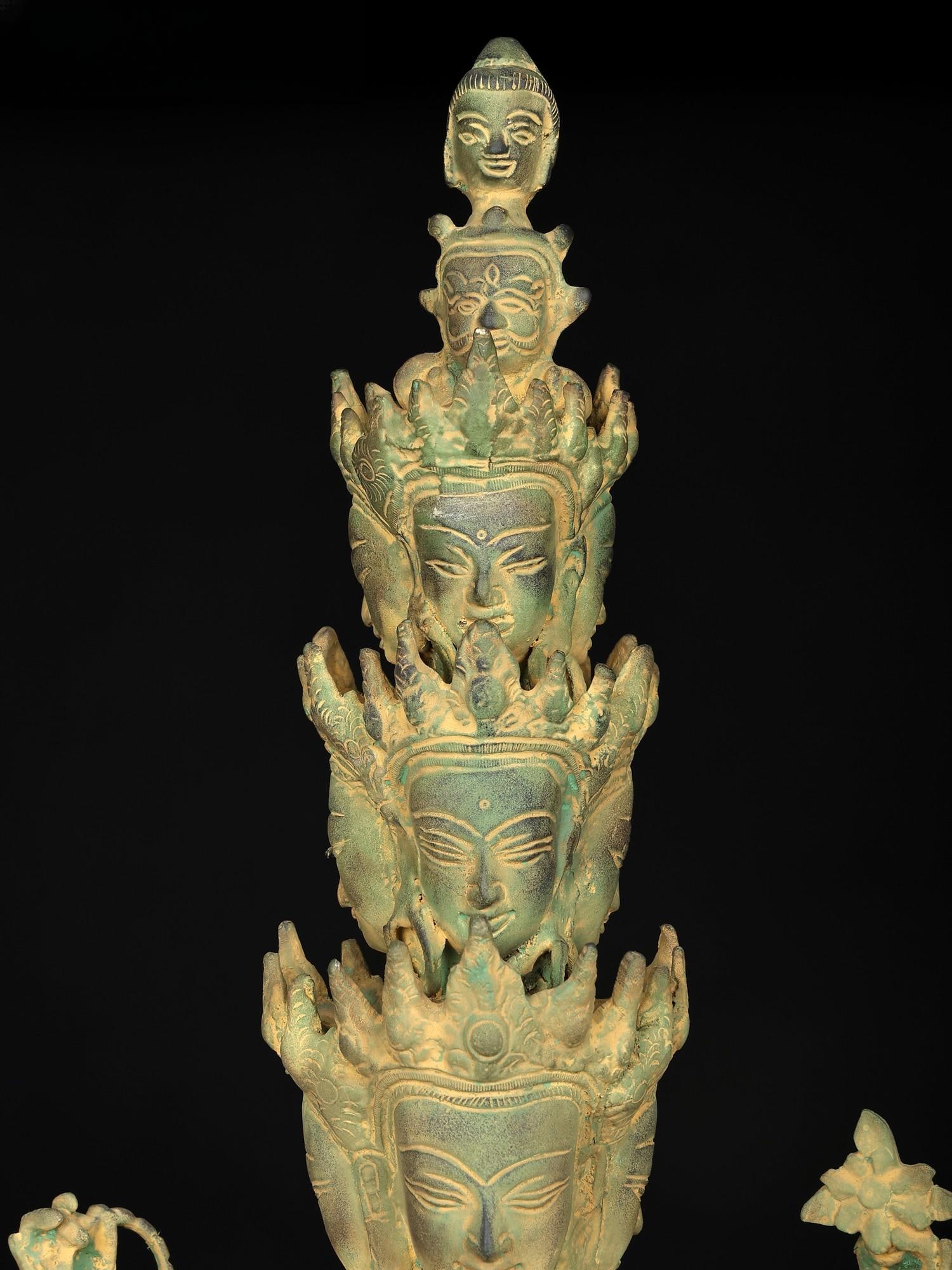 24" Eleven Headed Avalokiteshvara | Brass Statue - 2