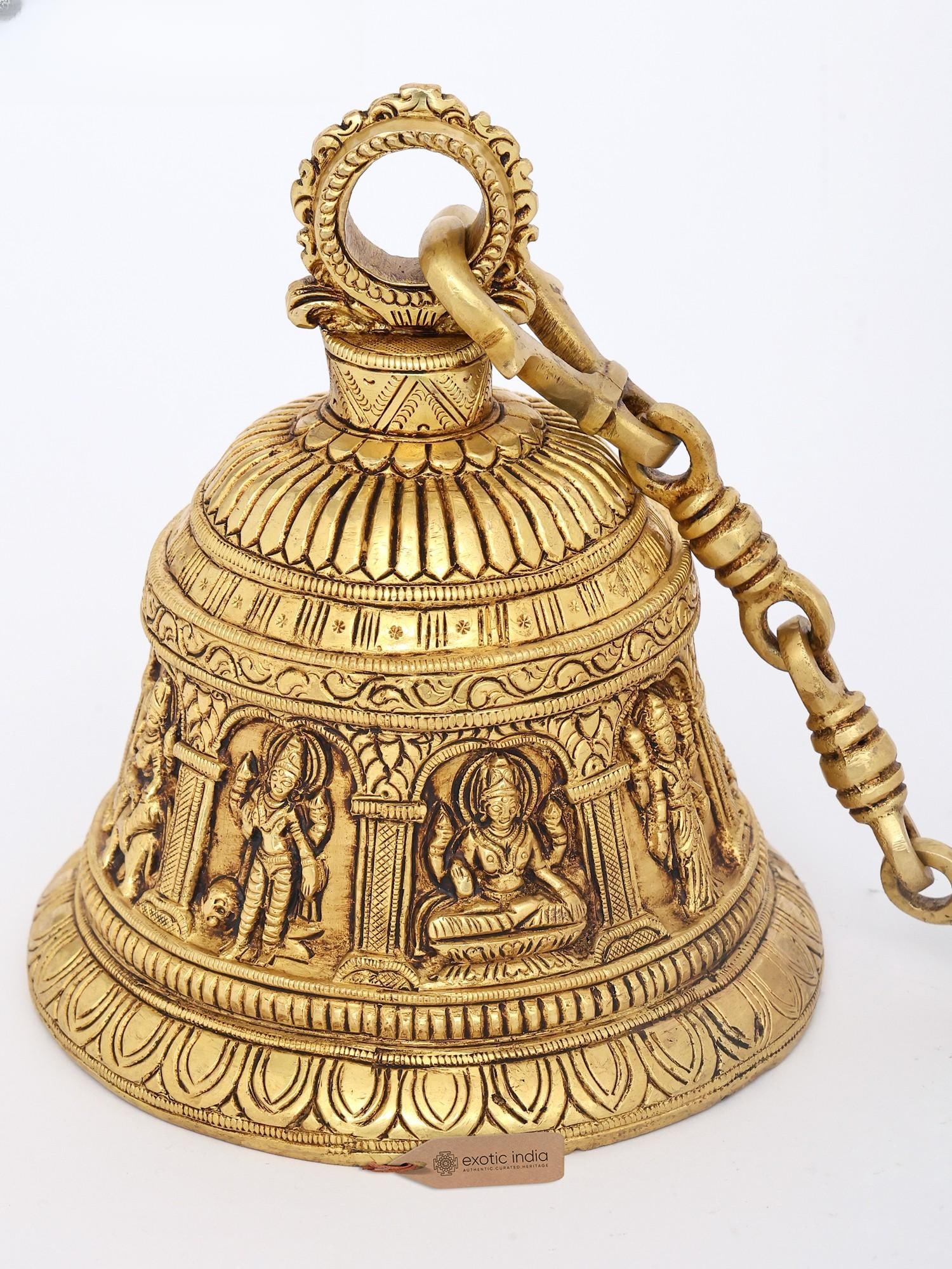 7" Brass Ashtalakshmi Hanging Bell