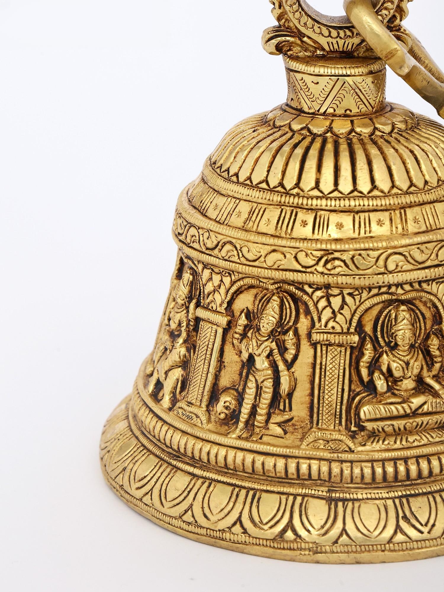 7" Brass Ashtalakshmi Hanging Bell - 2