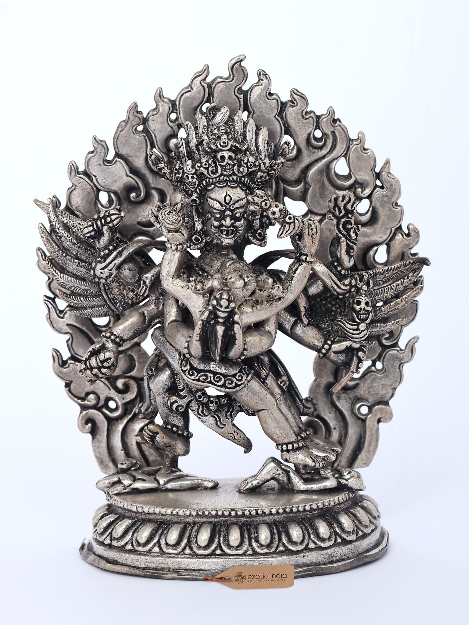 4" Small Tibetan Buddhist Deity Vajrakilaya | Copper Statue (1 of 2)