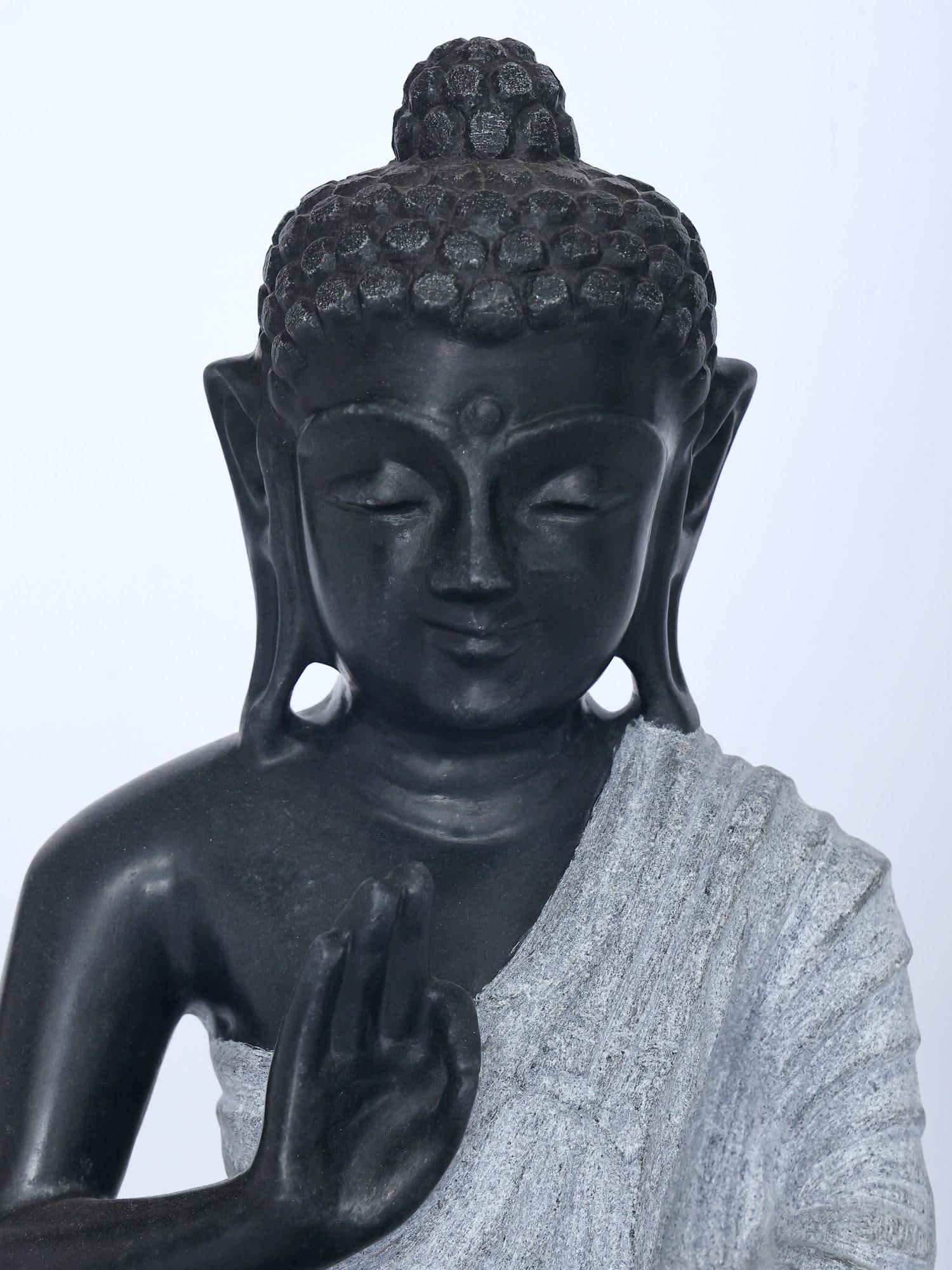 15" Sitting Lord Buddha | Marble Statue - 2