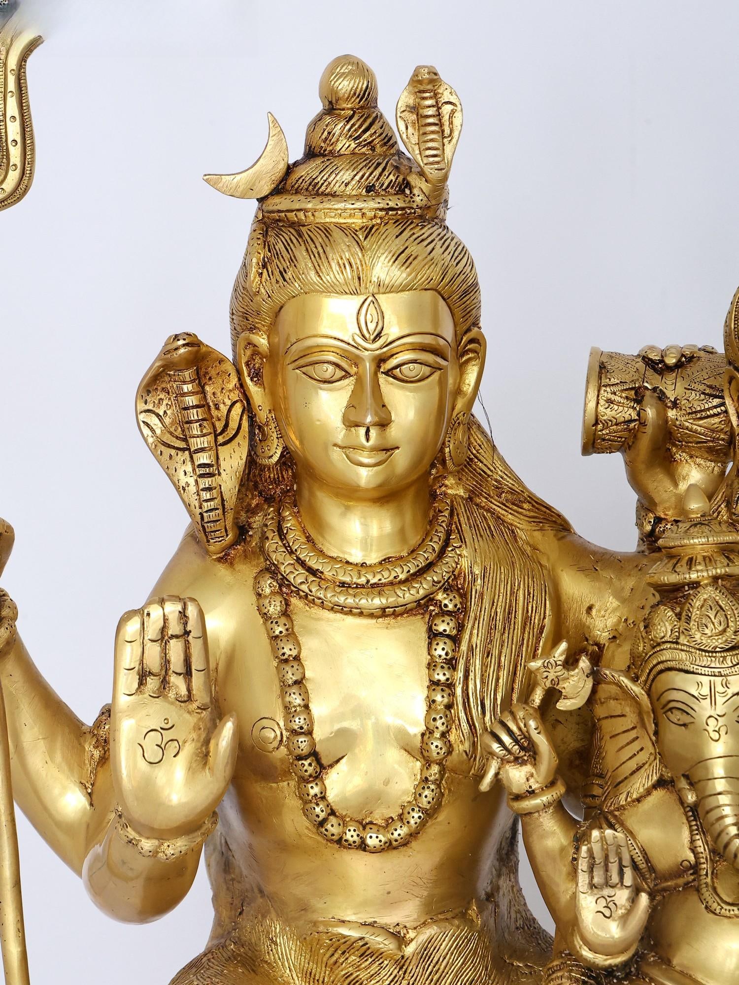 24" Lord Shiva Family | Brass Statue - 2
