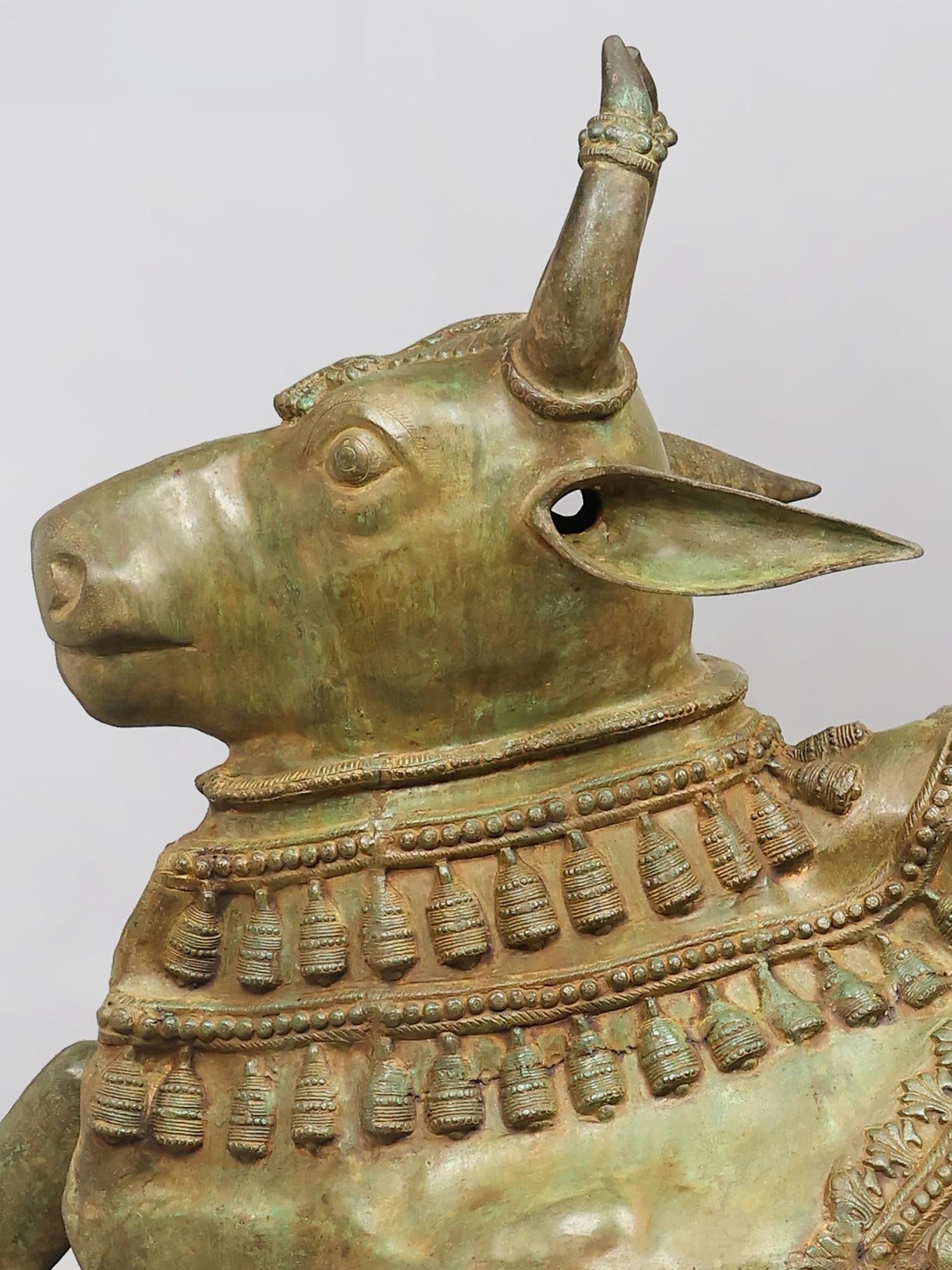 Huge Nandi - Vahana of Lord Shiva | Brass Statue - 2