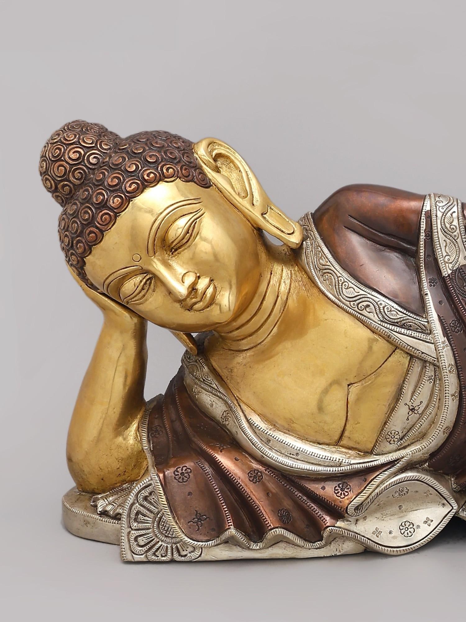 29" Brass Mahaparinirvana Buddha | Brass Statue - 2