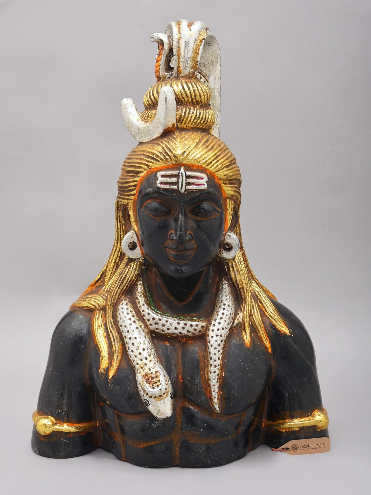 17" Lord Shiva Bust | Marble Statue: Description: 17" Lord Shiva Bust | Marble Statue