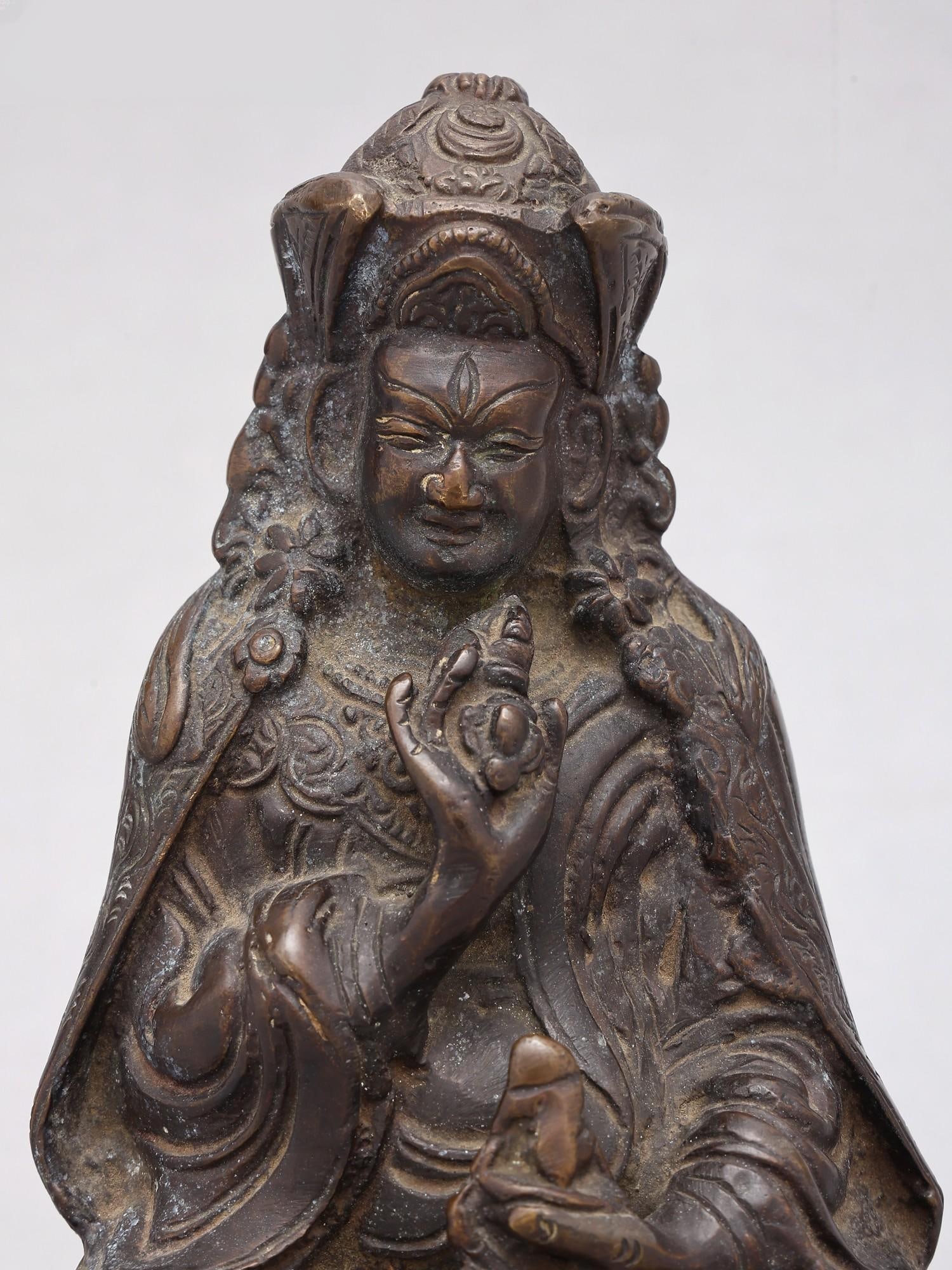 7" Guru Padmasambhava (Tibetan Buddhist Deity) | Brass Statue - 2