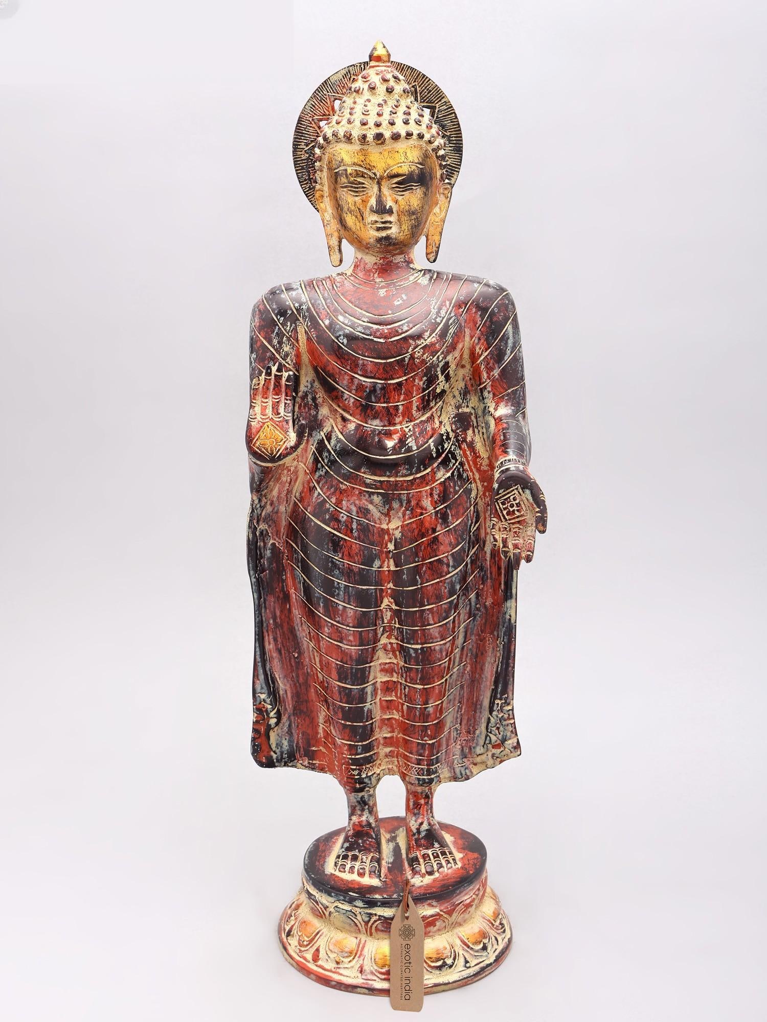 20" Standing Gautam Buddha | Brass Statue (1 of 2)