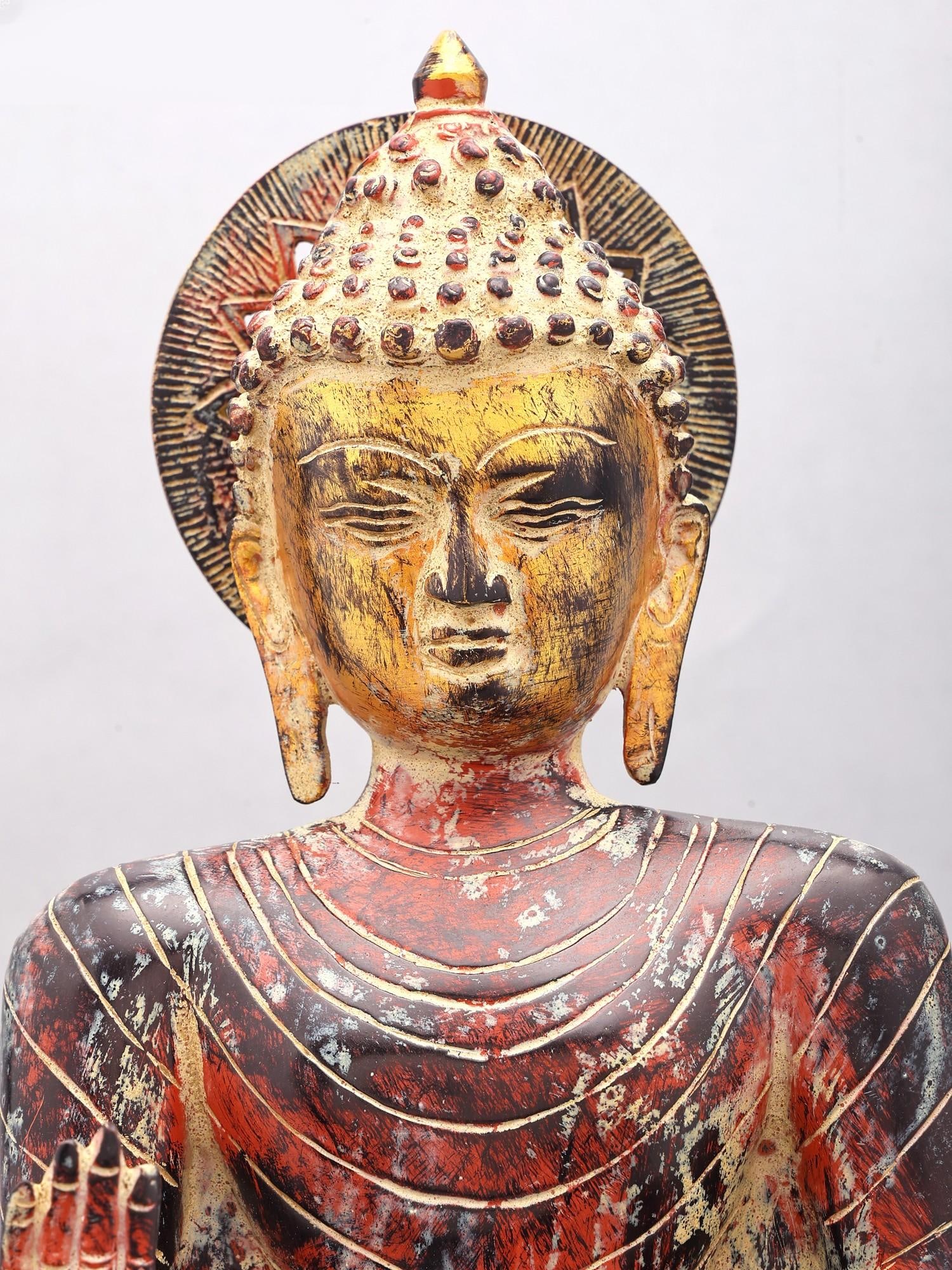 20" Standing Gautam Buddha | Brass Statue - 2