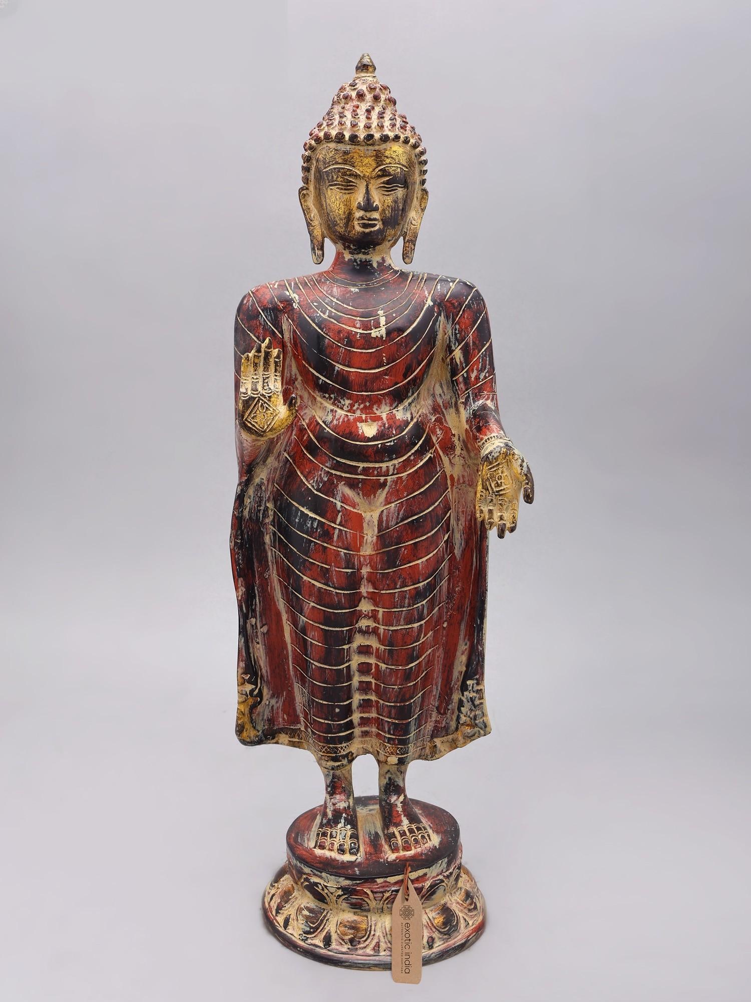 20" Standing Buddha | Brass Idol (1 of 2)