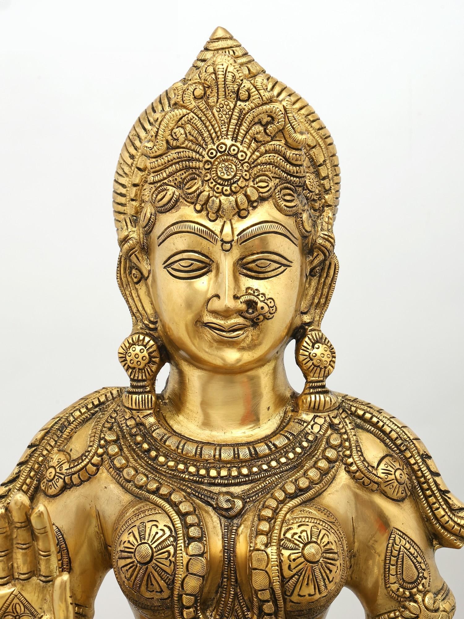 31" Large Standing Devi Parvati | Brass Statue - 2